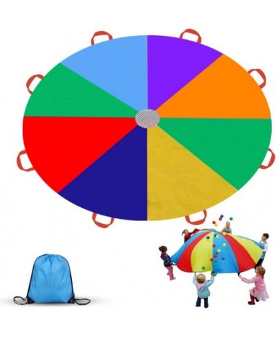 9ft Parachute for Kids Play Parachute 8 Handles Multicolored Parachute Toy Indoor Outdoor Kids Parachute Cooperative Games fo...