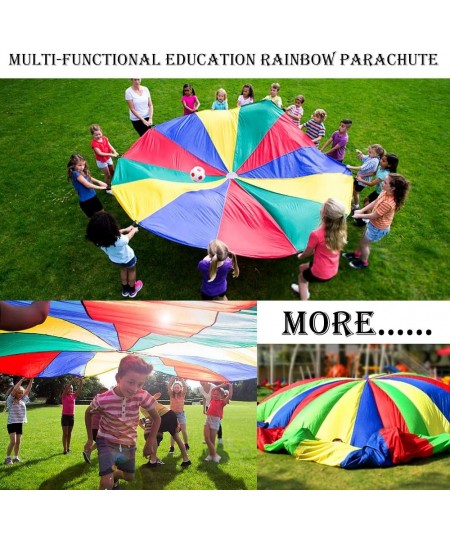 9ft Parachute for Kids Play Parachute 8 Handles Multicolored Parachute Toy Indoor Outdoor Kids Parachute Cooperative Games fo...