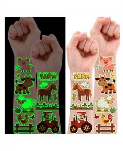 165 Styles Glow Farm Animal Birthday Party Supplies Temporary Tattoos for Kids Luminous Farm Party Decorations Favors Glow Fa...