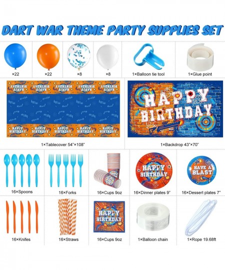 Dart Battle Birthday Party Decorations dart battle Party Supplies Include Gun Theme Backdrop Dart Tablecloth Balloons Kit Cup...