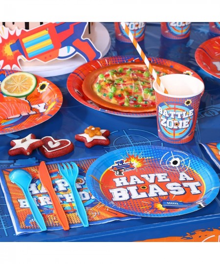 Dart Battle Birthday Party Decorations dart battle Party Supplies Include Gun Theme Backdrop Dart Tablecloth Balloons Kit Cup...