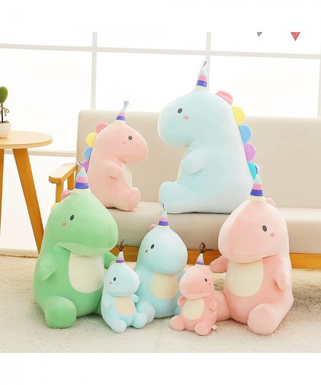 Dinosaur Plush Toy Soft Stuffed Animal Dino Plushies Doll Cute Birthday Gifts for Kids Girls Boys (Hat Pink Dino 11.8 inches)...