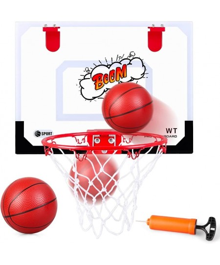 Over The Door Mini Basketball Hoop Wall Mounted Basketball Hoop Set with Ball and Pump Indoor Basketball Toys Sports Active G...