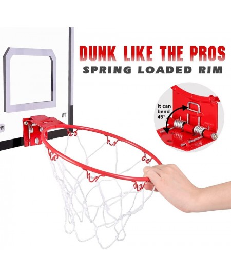 Over The Door Mini Basketball Hoop Wall Mounted Basketball Hoop Set with Ball and Pump Indoor Basketball Toys Sports Active G...