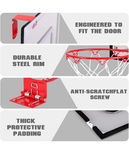 Over The Door Mini Basketball Hoop Wall Mounted Basketball Hoop Set with Ball and Pump Indoor Basketball Toys Sports Active G...