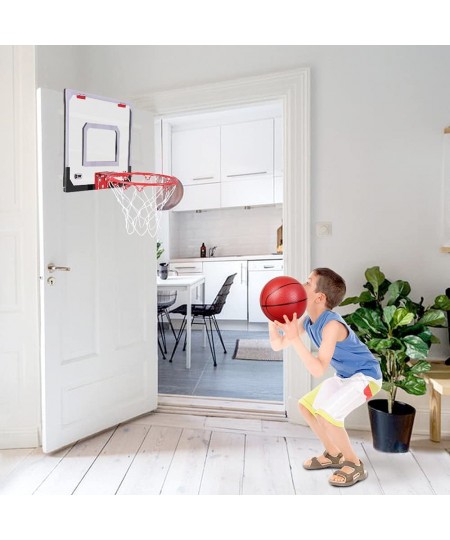 Over The Door Mini Basketball Hoop Wall Mounted Basketball Hoop Set with Ball and Pump Indoor Basketball Toys Sports Active G...