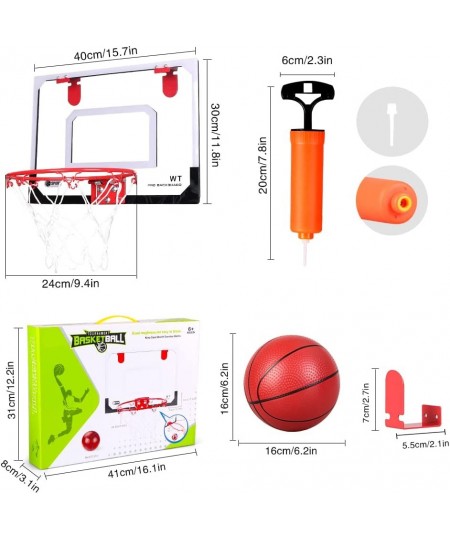 Over The Door Mini Basketball Hoop Wall Mounted Basketball Hoop Set with Ball and Pump Indoor Basketball Toys Sports Active G...