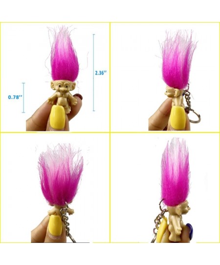 10Pack Cute TROLL DOLLS Key ring Crazy Colour Hair Figurine Kids Toy Party Decoration Good Luck Dolls Keychain Key holder $18...