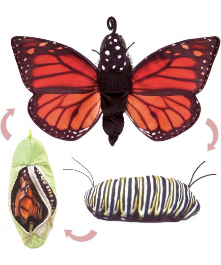 Monarch Life Cycle Reversible Hand Puppet Plush 8" Red-Orange/Purple/Black $81.27 - Plush Puppets