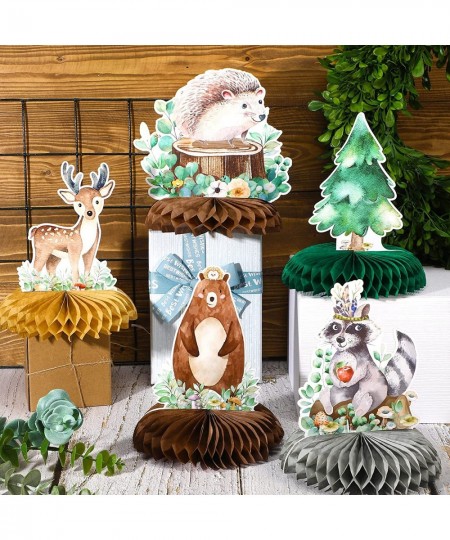 9 Pack Woodland Animals Honeycomb Centerpieces 3D Table Topper Woodland Animals Centerpieces Woodland Baby Shower Decorations...