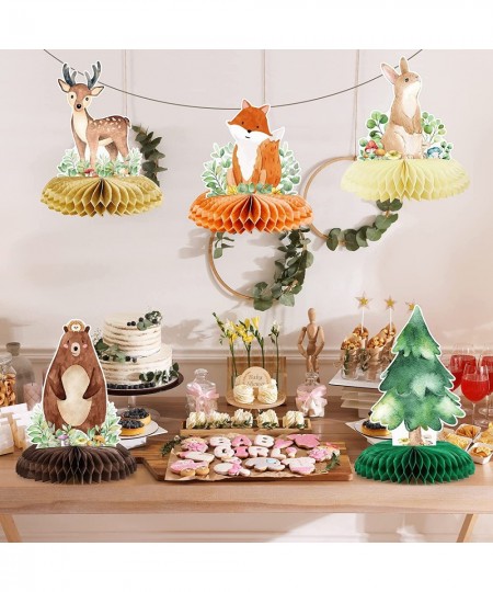 9 Pack Woodland Animals Honeycomb Centerpieces 3D Table Topper Woodland Animals Centerpieces Woodland Baby Shower Decorations...