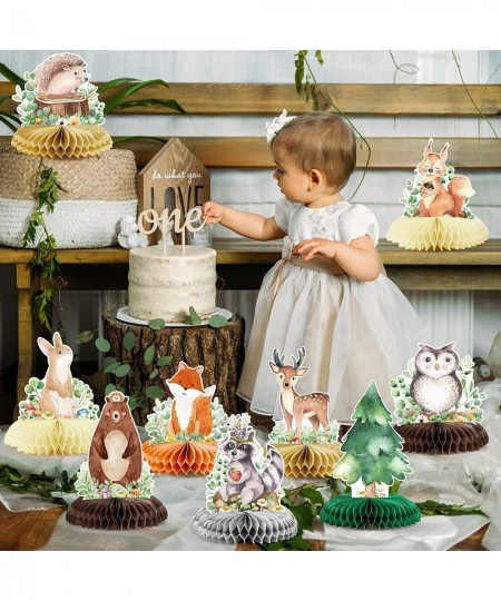 9 Pack Woodland Animals Honeycomb Centerpieces 3D Table Topper Woodland Animals Centerpieces Woodland Baby Shower Decorations...