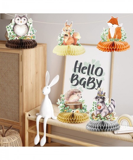 9 Pack Woodland Animals Honeycomb Centerpieces 3D Table Topper Woodland Animals Centerpieces Woodland Baby Shower Decorations...