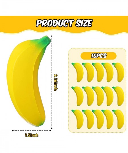 15 Pieces Banana Stress Toys Stretchy Bananas Stress Toys Banana PU Toys Relief Banana Stress Balls Tiny Party Supplies for S...