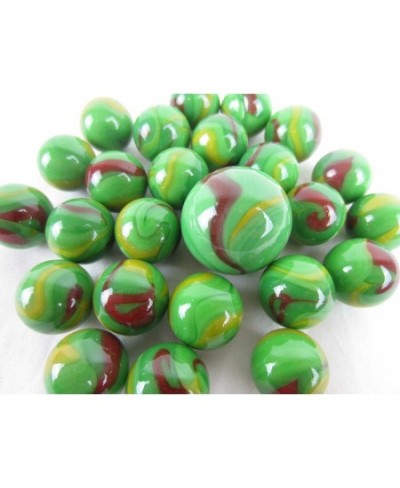 Big Game Toys~25 Glass Marbles Dragon Green/Red/Yellow Swirl Classic Style Game Pack (24 Player 1 Shooter) Decor/Vase Filler/...