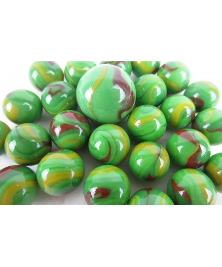 Big Game Toys~25 Glass Marbles Dragon Green/Red/Yellow Swirl Classic Style Game Pack (24 Player 1 Shooter) Decor/Vase Filler/...