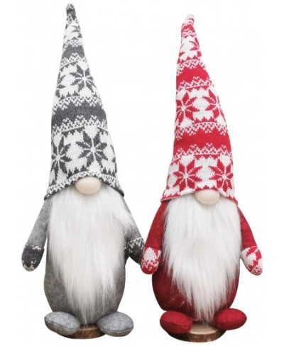 2 Pieces Handmade Christmas Snowflake Gnomes Decorations 19 Inches High Christmas Elf Plush Doll Tabletop Christmas Gnome Plu...