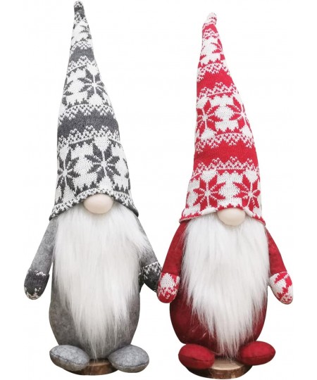 2 Pieces Handmade Christmas Snowflake Gnomes Decorations 19 Inches High Christmas Elf Plush Doll Tabletop Christmas Gnome Plu...