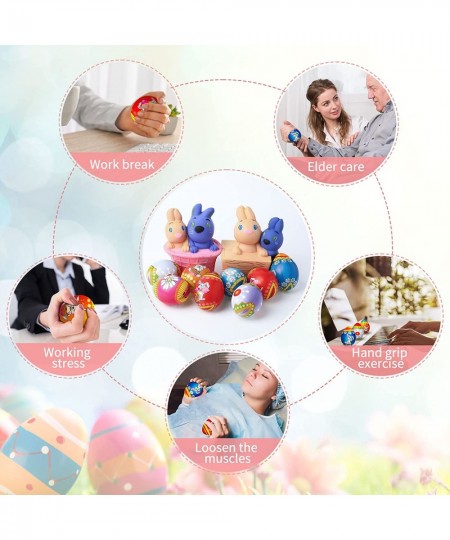 10 Pcs Easter Toys Easter Egg Hunt Basket Stuffer Fillers for Adults Stress Relief Anxiety Toy Includes 8 Pcs Easter Egg Stre...