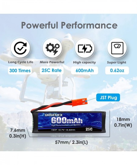 3.7v Lipo Battery 600mAh with JST Plug 1S Li-Po Battery with X5 Battery Charger for UDI U817 U817A V959 V222 V929 RC Drone Qu...