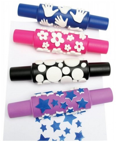 Paint Rollers - Creative - Set of 4 - Reusable Art Supplies for Kids - Set 2 - Flowers Stars Hands and Polka-Dots - Arts Tool...