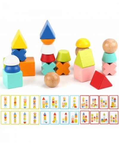 Montessori Toys for 3+ Year Old Toddlers Wooden Stacking Blocks Toys Kids Wood Balancing Stones Toys Wood Sorting Block for B...