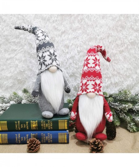 2 Pieces Handmade Christmas Snowflake Gnomes Decorations 19 Inches High Christmas Elf Plush Doll Tabletop Christmas Gnome Plu...