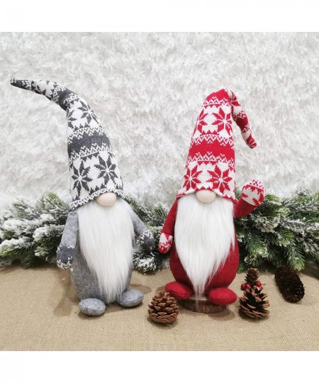 2 Pieces Handmade Christmas Snowflake Gnomes Decorations 19 Inches High Christmas Elf Plush Doll Tabletop Christmas Gnome Plu...