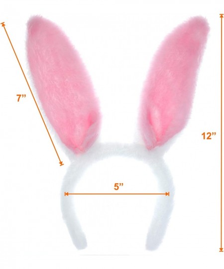 4 Pcs Plush Easter Bunny Ear Headband Easter Bunny Ears Hairbands Easter Rabbit Headband Fuzzy Rabbit Ears Headband for Party...