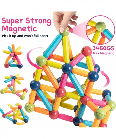 KidEwan Super Magnetic Balls and Rods Set for Toddler Magnetic Building Sticks Blocks for Kids Magnet Toys Educational Magnet...