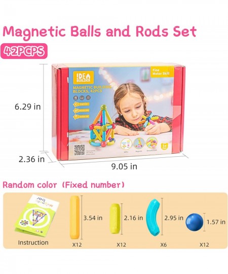 KidEwan Super Magnetic Balls and Rods Set for Toddler Magnetic Building Sticks Blocks for Kids Magnet Toys Educational Magnet...