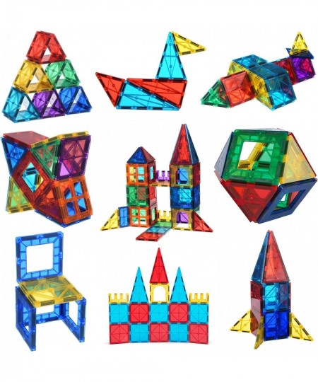 Magnetic Tiles Toy for 3 4 5 6 Year Old Boys Girls Kids & Toddlers Magnetic Blocks Building Set Magnetic Tiles for Kids STEM ...