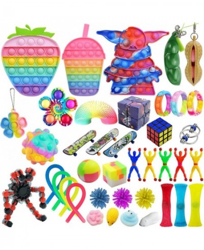 Easter Basket Stuffer Gifts for Kids Fidgets Pack Toys Set 40pcs Push it Pop Bubble Ball/Keychain/Bracelet/Fidget Spinner/Moc...