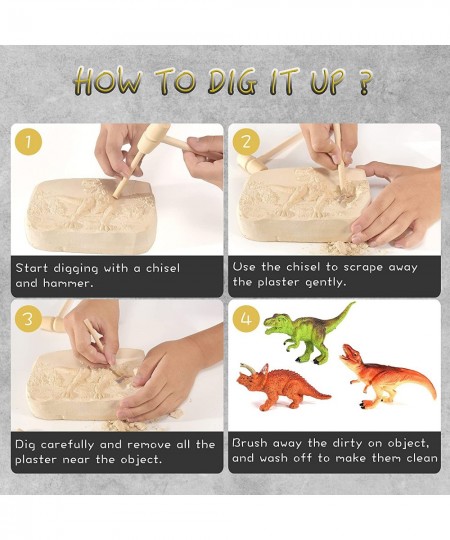 Dinosaur Dig Kit Dinosaur Toys for Kids - Dig up 3 Dinosaurs. Science STEM Activities - Educational Gifts Party Favors for Bo...