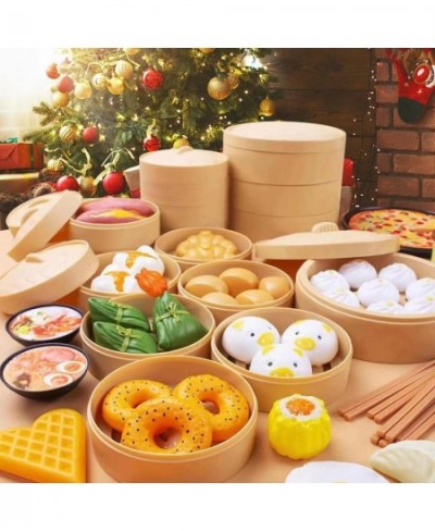 84 Pieces Play Food Sets for Kids Kitchen Miniature Food Toys for Boys and Girls Plastic Mini Chinese Cooking Games Education...