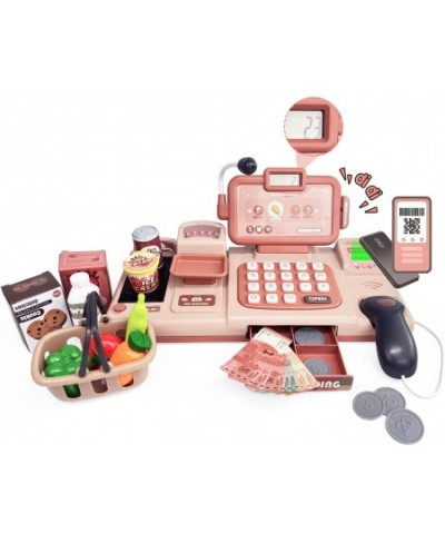 Learning Toy Money Pretend Play Set Cash Register Toy for Kids with Scanner Play Store Credit Reader Food Play Set Toy Money ...