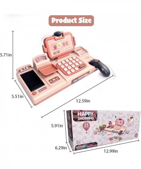 Learning Toy Money Pretend Play Set Cash Register Toy for Kids with Scanner Play Store Credit Reader Food Play Set Toy Money ...