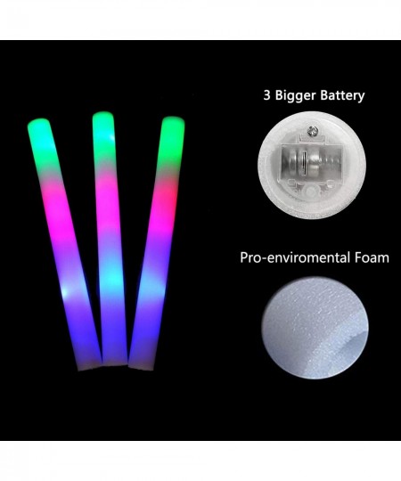 Glow Sticks Bulk-36 Pcs Glow in The Dark Party Supplies LED Foam Sticks with 3 Modes Colorful Flashing Light Up Toys for Part...