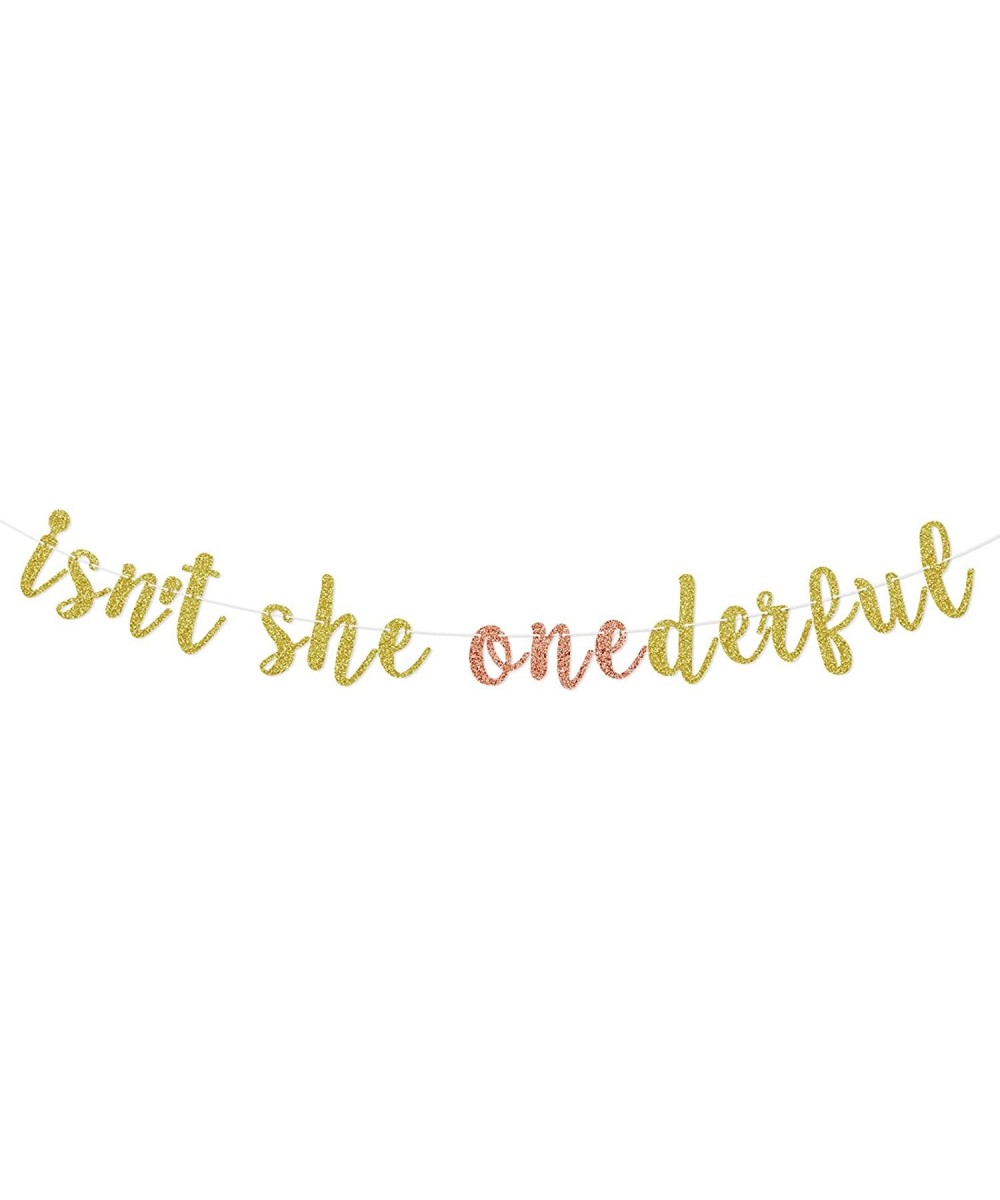 Isn't She ONEderful Banner 1st Birthday Banner for Girls Wonderful Garland Party Decor $19.47 - Kids' Party Decorations