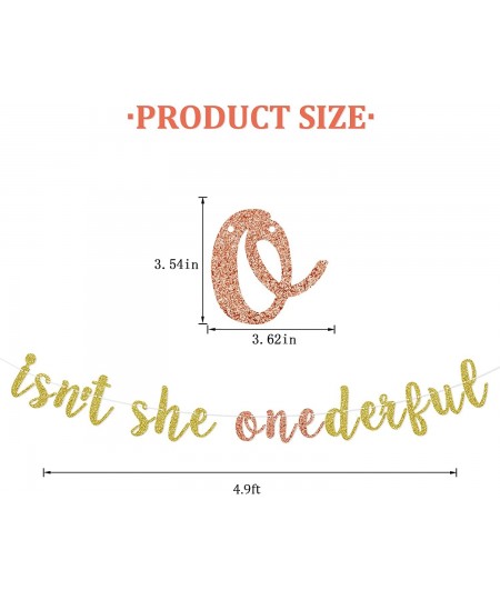 Isn't She ONEderful Banner 1st Birthday Banner for Girls Wonderful Garland Party Decor $19.47 - Kids' Party Decorations