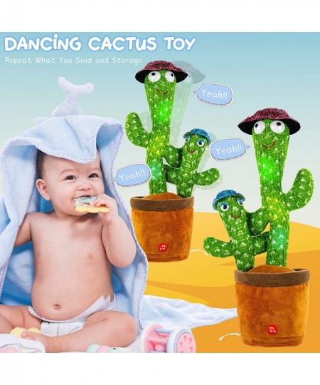 Dancing Cactus Talking Toy Wriggle Singing Cactus Repeats What You Say Soft Plush Talking Toy Speaking Cactus Baby Funny Crea...