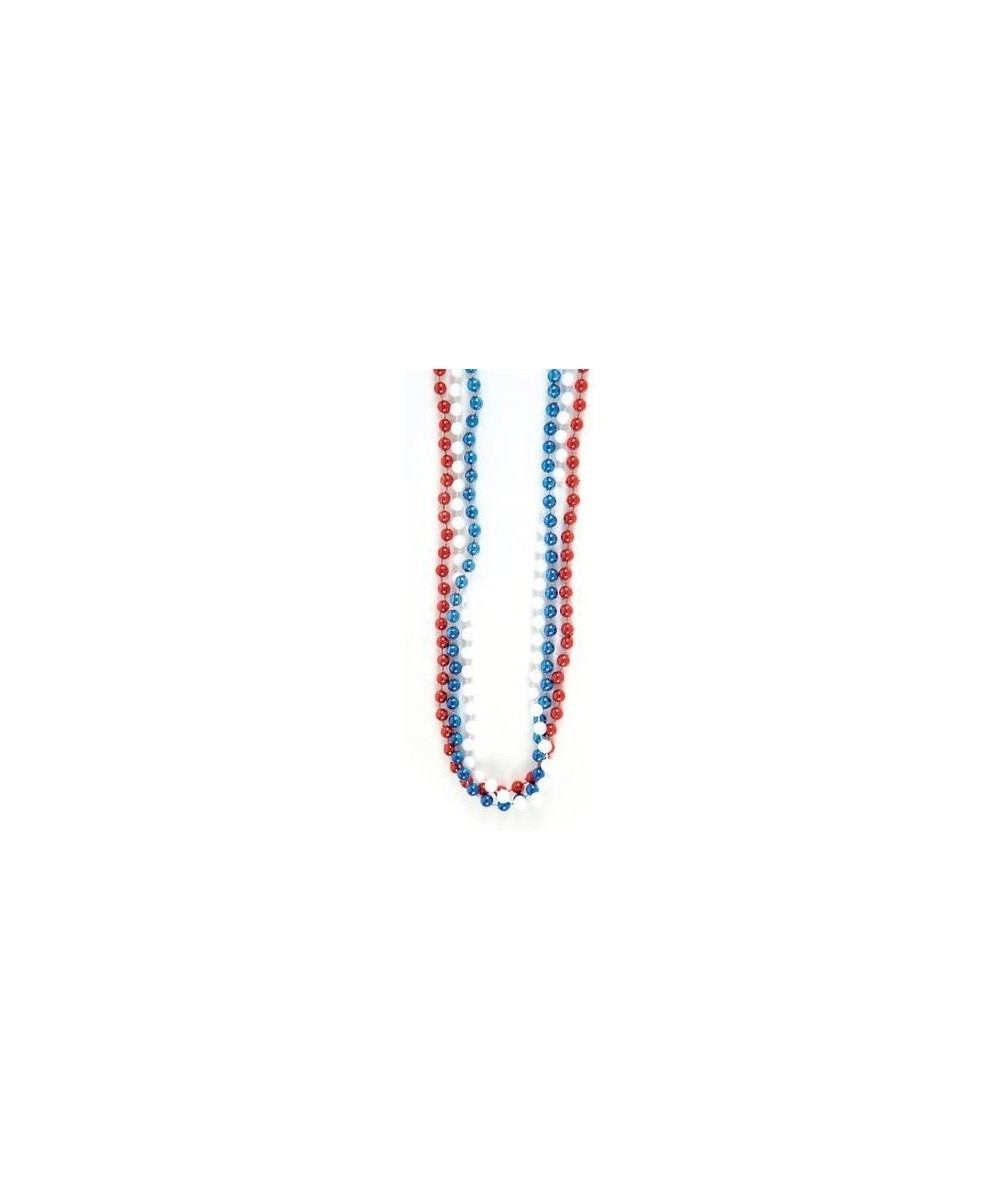 ~ 12 ~ Red White and Blue Bead Necklaces ~ 33" Plastic Beads ~ New ~ 4th of July Patriotic Party Favors $17.48 - Kids' Dress-...