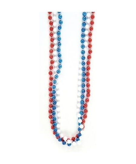 ~ 12 ~ Red White and Blue Bead Necklaces ~ 33" Plastic Beads ~ New ~ 4th of July Patriotic Party Favors $17.48 - Kids' Dress-...