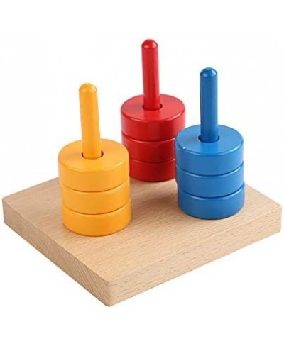 Sorting Stacking Toy for Toddlers Colored Discs on 3 Colored Dowels $42.58 - Early Development & Activity Toys