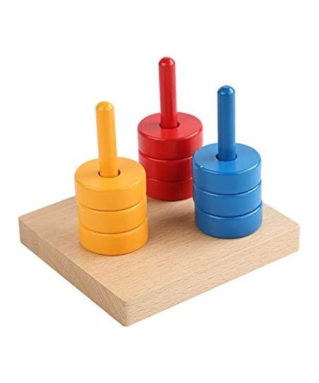 Sorting Stacking Toy for Toddlers Colored Discs on 3 Colored Dowels $42.58 - Early Development & Activity Toys