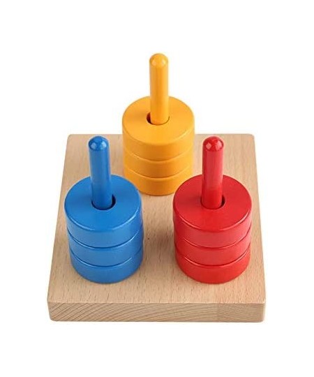 Sorting Stacking Toy for Toddlers Colored Discs on 3 Colored Dowels $42.58 - Early Development & Activity Toys