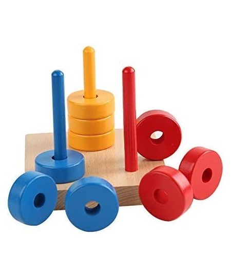 Sorting Stacking Toy for Toddlers Colored Discs on 3 Colored Dowels $42.58 - Early Development & Activity Toys