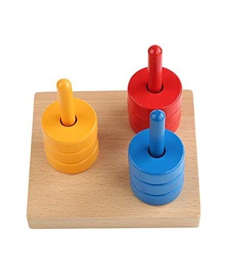 Sorting Stacking Toy for Toddlers Colored Discs on 3 Colored Dowels $42.58 - Early Development & Activity Toys