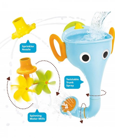 FunEleFun Fill ‘N’ Sprinkle Bath Toy. an Elephant Trunk Funnel Toddlers Play with 3 Interchangeable Trunk Accessories That Sp...