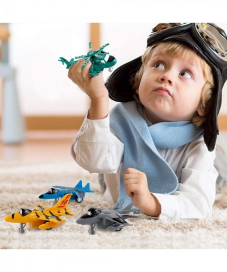 Set of 12 Pull Back Airplanes Vehicle Playset - Variety Pack of Helicopters Stealth Bombers Fighter Jets Aircraft Planes and ...